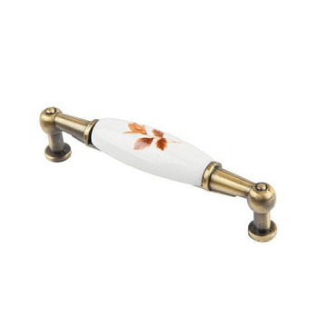 ruchka-skoba-s-farforom-klen-96mm-d105-sh20-v25-antichnaya-bronza