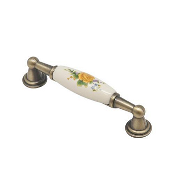 ruchka-skoba-s-farforom-96mm-d118-sh27-v26-antichnaya-bronza-molochnyy